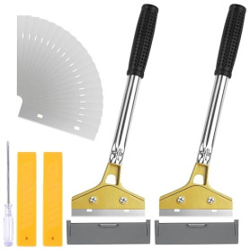 2 Pièces Grattoir Vitre avec, Industry Grattoir Peinture avec Long Manche pour Carrelage | Papier Peint, Fenêtres, La Table de C