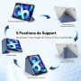 MuyDouxTech Coque pour iPad A16 11 Pouces 2025 / iPad 10e Génération 10,9" 2022 avec Porte-Stylet, Support Vertical et Horizonta
