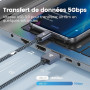 RAMPOW Cable USB C, Charge Rapide 3A USB 3.0&QC 3.0 Nylon Tressé, 1M | Cable Chargeur USB C Cable Compatible avec iPhone 17/16/1