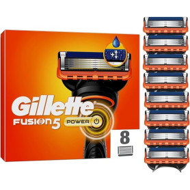 Gillette Fusion5 Power Lames de Rasoir, 8 Lames de Remplacement Originales pour Homme avec Bande Lubrifiante Plus Grande pour un