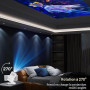 Mini Portable Vidéoprojecteur Compatible 4K, Video Projecteur Contrôle App | Android 14 Smart Rétroprojecteur, Auto Keystone Cou
