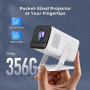 Mini Portable Vidéoprojecteur Compatible 4K, Video Projecteur Contrôle App | Android 14 Smart Rétroprojecteur, Auto Keystone Cou