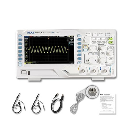 RIGOL DS1102Z-E Oscilloscope Numérique, 100MHz, 2 Canaux, 1 GSa/s, 24 Mpts | Idéal pour l'enseignement et les loisirs, 1 GSa/s t