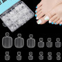 TOMICCA Squoval Capsule Américaine Faux Ongles Pieds 120 Pièces | 12 Tailles Double Face Mat, Acrylique Souple et Durable, Idéal