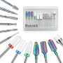 Lot de 13 Embout Ponceuse Ongles, 3/32" professionnels forets à ongles en carbure tungstène diamant céramique avec brosse, pour