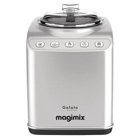 Magimix 11680 Gelato Expert in Silver with 2 Large 2L Stainless Steel Bowls and 3 Automatic Programs with Built in Freezer