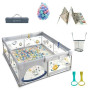 Joyeuse Planet - Parc bébé complet avec Tapis, Parc bébé en Tissu Oxford, Centre d'activités intérieur et extérieur, Parc De Jeu