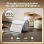 CLABEL Étiquettes Thermiques Transparentes 50x30mm, 230 Étiquettes/Rouleau, Haute Transparence pour Bocaux Cuisine Bougies Cosmé
