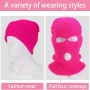 LINSOCLE 2 Pièces Cagoule 3 Trous, Balaclava à 3 Trous Tricoté,Cagoule Noir de Visage Complet Masque de Ski pou Hommes et Femme