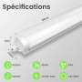 ALUSSO Lot de 2 Réglette LED 120 cm, 4000K IP65 Tubes pour bureau | AC 220-240V,36W 4320LM,Not Dimmable,6 lampes en série,neon l