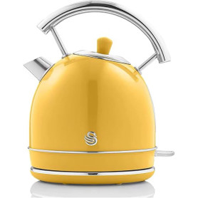 Swan Retro Bouilloire Électrique 1,8 Litre, Design Vintage, Arrêt Automatique Contrôleur Strix, Sans fil, Acier Inoxydable, sans