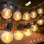 GLUROO Guirlande Lumineuse Exterieure 30M, Guirlande Guinguette Exterieur avec 50+2 Incassable G40 Ampoules, Imperméable Lumiere