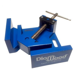 DIAMWOOD - Étau D'Angle 95 x 70 mm À Vis Et Serrage Double Pivot 90° - Fonte D'Aluminium Robuste - Outil De Menuiserie, Assembla