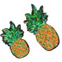 Tiardey 2 pcs Ananas Fer sur Patchs Fruits Sequin Brodé Appliques Coudre sur Applique pour Vêtements Tenue Ornement Sac à Dos Em