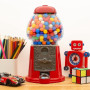 CKB LTD Gumball Distributeur de Chewing-Gum Bonbons gobstoppers en Forme de pièce de Monnaie Style Rétro Tirelire Rouge - Grande