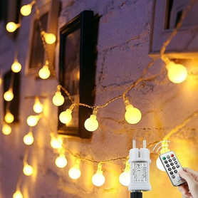 Guirlande Lumineuse Extérieur Intérieur 120 LEDs 15M - 8 Modes avec Fonction Automatique, Étanche IP65, Lampe pour Décoration No