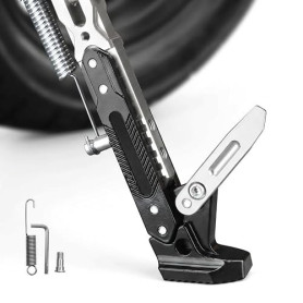 DAHJSD Béquille Moto pour Suzuki V Strom 650 DL 650, Béquille Latérale Réglable en Alliage Aluminium, Support Antidérapant Unive