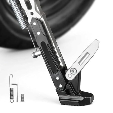 DAHJSD Béquille Moto pour Suzuki V Strom 650 DL 650, Béquille Latérale Réglable en Alliage Aluminium, Support Antidérapant Unive