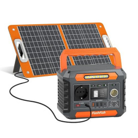 FlashFish 144,3 Wh Generateur Électrique Avec Panneau Solaire 60W,Générateur Solaire Portable 200W Avec 230 V AC/DC/USB/type C/l