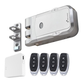 Nivian Verrou invisible intelligent, Serrure électronique WiFi avec application mobile et télécommandes, double moteur anti-vand