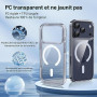 Supdeal Coque Transparente Magnétique pour iPhone 17 Pro, Compatible avec MagSafe, Étui Housse de Protection Antidérapant et Ant