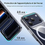 Supdeal Coque Transparente Magnétique pour iPhone 17 Pro, Compatible avec MagSafe, Étui Housse de Protection Antidérapant et Ant