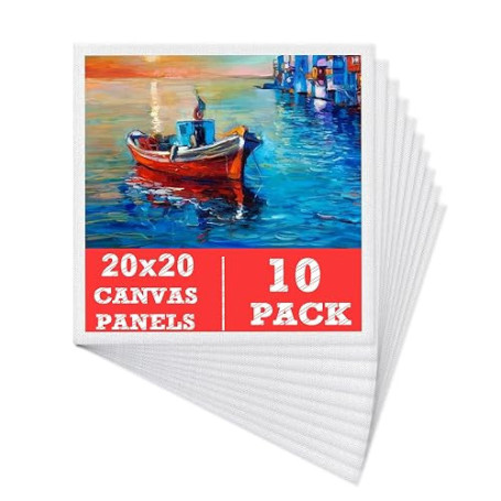 Mokani Mini Toile Peinture (Lot De 10) - 20x20cm, Tableau A Peindre | 3mm Cartons Entoilés, Cadre A Peindre, Canvas Painting Pou