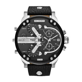 Diesel Montre, Mr. Daddy pour Homme, Mouvement Multifonctionnel à Quartz avec Bracelet en Cuir, synthétique ou Silicone