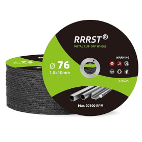 RRRST Disque à Tronçonner 76 Metal 1mm Extra Fin, 25 Pièces Flexible Disque Découpe Pour Meuleuse D'angle, Pour Métal, Acier Ino