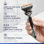 Gillette Lames de Rasoir Homme Proglide Power, Pack de 4 | en Acier Inoxydable, Cartouche Dotée de la Bande Lubrifiante x2, Long