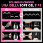 UNA GELLA Capsule Americaine Ongle Amande Court, 216 Pièces 12 Tailles Capsules Ongles Pose Gel Préformées pour Extensions Acryl