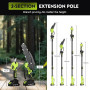 Tronçonneuse et Sécateur Électrique Télescopique, 4-en-1 Ensemble d’Outils de Jardin avec 4 Chaînes 2 Batteries Taille Haies Tel