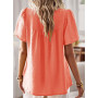 TUUHAW Femme Chemisier Boho Blouse Manches Courtes Col Rond Tunique Fluide | Dentelle T-Shirt, Décontracté Tops, Chemise Chic et