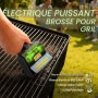 ONEMANA Brosse BBQ Électrique, Brosse Rechargeable avec LED | LED, autonomie 100+ min, poils inox, 2 tampons, gants, clé, pour b
