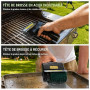 ONEMANA Brosse BBQ Électrique, Brosse Rechargeable avec LED | LED, autonomie 100+ min, poils inox, 2 tampons, gants, clé, pour b