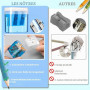 YOFASEN 4 Pièces Taillecrayons avec Récipient - Taillecrayon avec Boîte, Taillecrayon avec Récipient Petit, Taillecrayon pour En