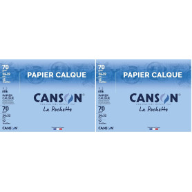 CANSON - Pochette 12 feuilles de papier calque 24x32cm - 70g/m² (Lot de 2)