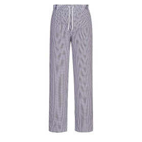 Bromley Chef Pantalon Taille élastique 100% coton alimentaire Restauration de travail, Bleu (Pied de Poule), X-Small