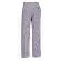 Bromley Chef Pantalon Taille élastique 100% coton alimentaire Restauration de travail, Bleu (Pied de Poule), X-Small