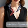 Goktvai Collier Écharpe Magnétique en Soie avec Breloque, Style Rétro Imprimé Floral Satin Carré Collier Bandana Accessoire de M