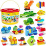 burgkidz Gros Blocs de Construction, 135 pièces Briques de Construction Créatives Classiques avec Boîte de Rangement, Jeux de Co