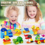 burgkidz Gros Blocs de Construction, 135 pièces Briques de Construction Créatives Classiques avec Boîte de Rangement, Jeux de Co