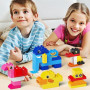burgkidz Gros Blocs de Construction, 135 pièces Briques de Construction Créatives Classiques avec Boîte de Rangement, Jeux de Co