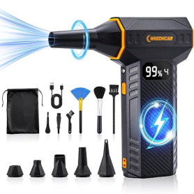 Souffleur Air Comprimé 4 Vitesses 200000 TR/Min Mini Souffleur Batterie | Air Duster Puissant avec Batterie 12000mAh pour Nettoy