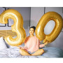 Ballons Anniversaire 30 Or - 100cm - Chiffre Numéro 30 - Happy Birthday Decoration Fête d'Anniversaire Ans Vole Grâce à l'Hèlium