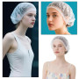 100 Pcs Charlotte Cheveux, 42cm Large Élastique Épais Bonnets de Douche, Jetables Bonnet douche Protection Cheveux plastique pou