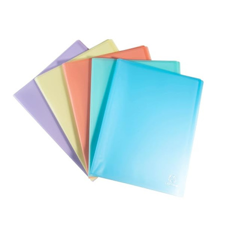 Exacompta - Réf. 88370E - Paquet de 5 protège-documents Chromaline Pastel - 30 pochettes cristal - 60 vues - pour A4 - dim 24 x