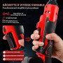 luolety Clé à cliquet sans fil étendue de 3/8", cliquet électrique de 80 N.m, 320 tr/min, tête étendue de 16 cm, jeu de clés à c