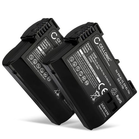 CELLONIC 2X Batterie Compatible avec Nikon 1 V1, D500, D600, D610, EN-EL15 | (2000mAh-7V-Lithium Ion) pour Nikon D7000, D7100, D
