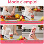 Blender Portable, 500 ml Blender Smoothie avec Affichage Numérique, Rechargeable Mini Blender Portable Batterie de 1500 mAh, 16
